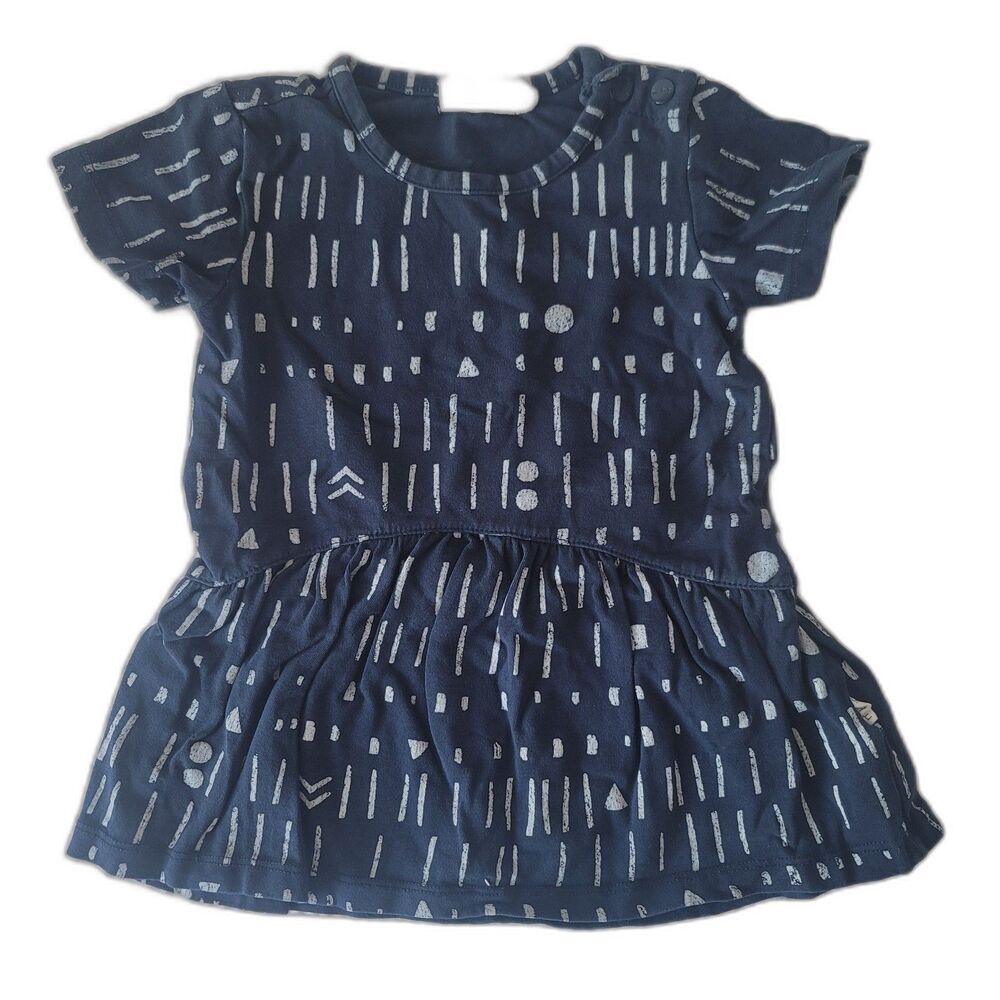 Miles Baby Girls Blue Dress size 12M stretch short sleeve